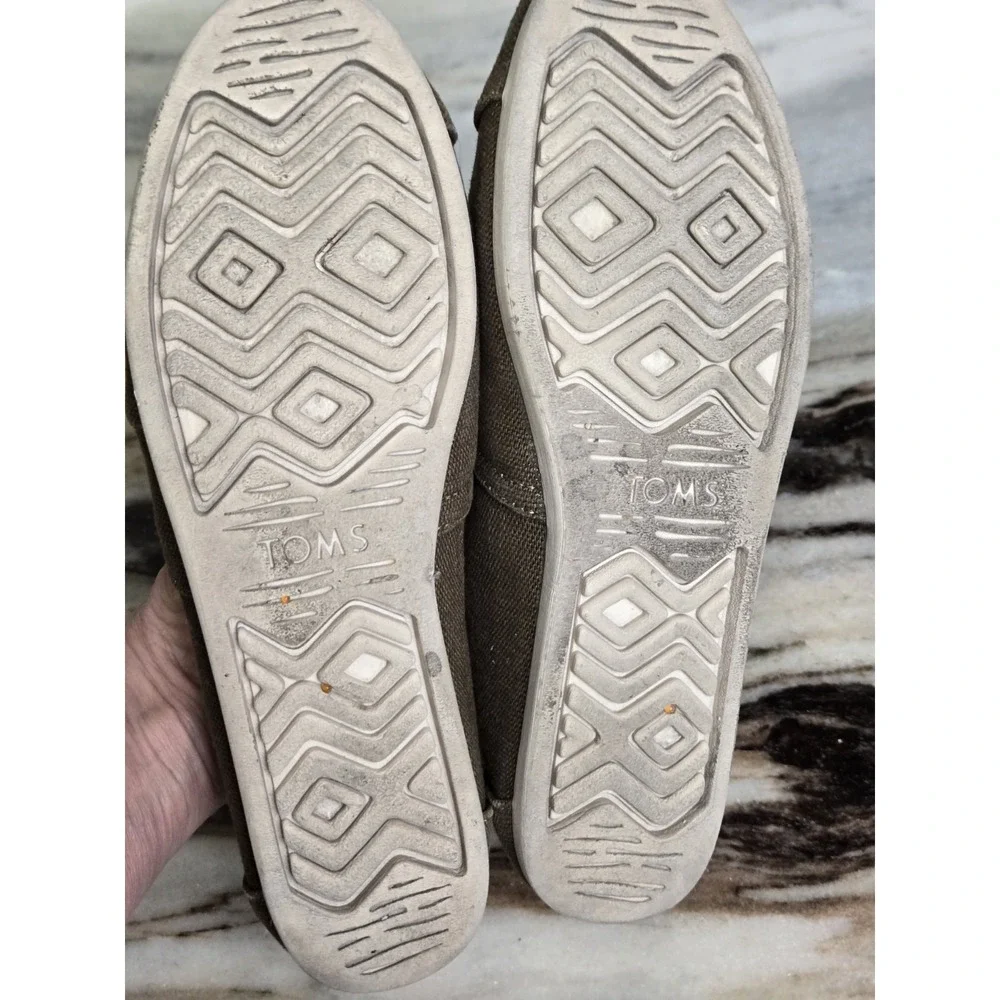 TOMS Alpargata Casual Shoes‎ Womens 7.5 Military Olive Heritage Canvas Slip On